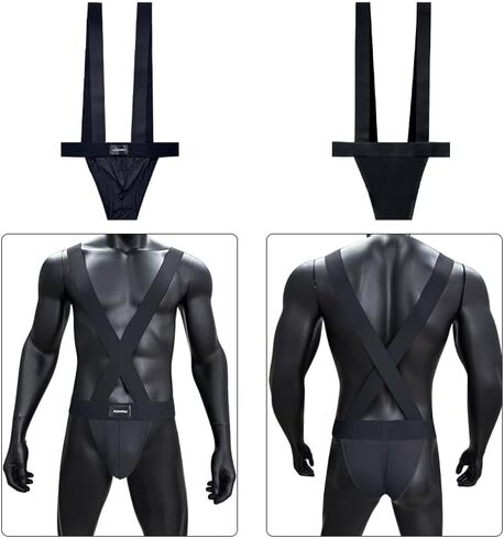 Men's Suspender Thong Underwear Adjustable Double Sling Straps Sexy Form Fitting Design Double Strap Style M928US in Saudi Arabia