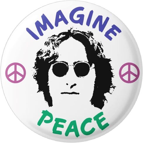 Imagine Peace With John Lennon Button Pinback for Backpacks, Jackets, Hats 1.5 Inches in Saudi Arabia