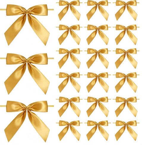 30 Pcs Small Satin Bows with Twist Tie, 4 Inch, for Gift Wrapping, Bags, Crafts (White) in Kuwait