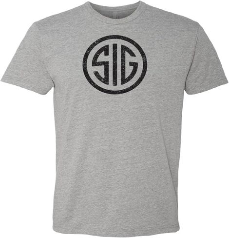 Sig Sauer Men's Distress Sig Mark Athletic Heather T-Shirt - Lightweight Soft Casual Active Everyday Short-Sleeve Logo Tee in Kuwait
