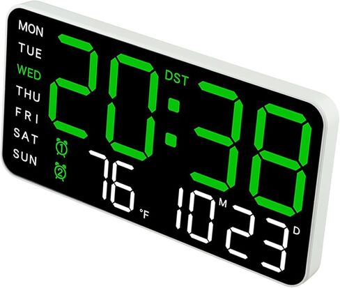 Large Display USB Digital Alarm Clock, Clock with Temperature Display, Voice Control, for Bedroom Living Room Or Office Environment(A) in Saudi Arabia