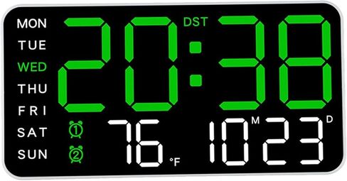 Large Display USB Digital Alarm Clock, Clock with Temperature Display, Voice Control, for Bedroom Living Room Or Office Environment(A) in Saudi Arabia