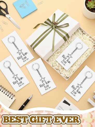 Nosiny 25 Set Best Team Ever Team Appreciation Gifts Bulk Star Keychains with Cards Employee Appreciation Gifts Inspirational Star Keychain Thank You Party Favors for Coworker Staff Employee in Saudi Arabia