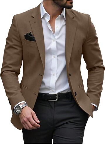 SOLY HUX Men's Long Sleeve Blazer Jacket Button Casual Work Business Suit Jacket in Saudi Arabia