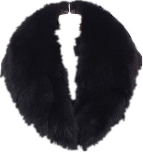 LVCOMEFF Women Real Fox Fur Collar Neckwear Scarf with Clamp Pink White Yellow Red Orange Navy in Saudi Arabia