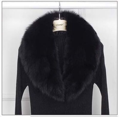 LVCOMEFF Women Real Fox Fur Collar Neckwear Scarf with Clamp Pink White Yellow Red Orange Navy in Saudi Arabia