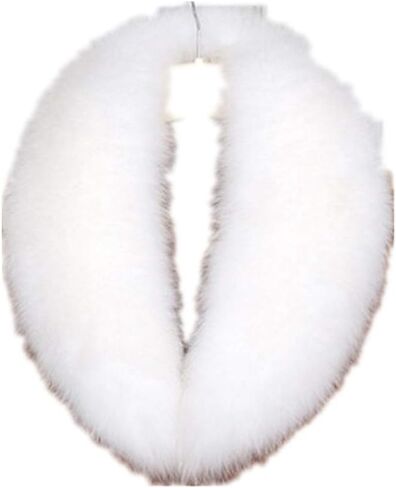 LVCOMEFF Women Real Fox Fur Collar Neckwear Scarf with Clamp Pink White Yellow Red Orange Navy in Saudi Arabia