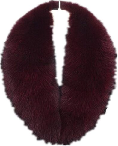 LVCOMEFF Women Real Fox Fur Collar Neckwear Scarf with Clamp Pink White Yellow Red Orange Navy in Saudi Arabia