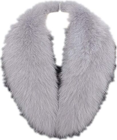 LVCOMEFF Women Real Fox Fur Collar Neckwear Scarf with Clamp Pink White Yellow Red Orange Navy in Saudi Arabia