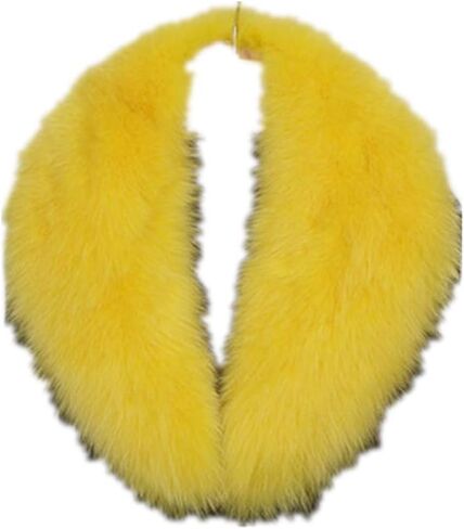 LVCOMEFF Women Real Fox Fur Collar Neckwear Scarf with Clamp Pink White Yellow Red Orange Navy in Saudi Arabia