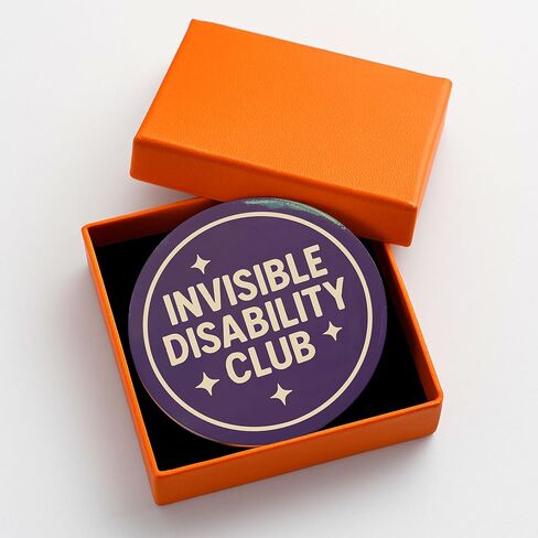 Invisible Disability Club Pin Badge Button, Round Metal Invisible Illness Badge, Chronic Illness Awareness, Disability Ally Gift, Disability Awareness Badge, Hidden Illness Club Badge, 2.2" in Saudi Arabia