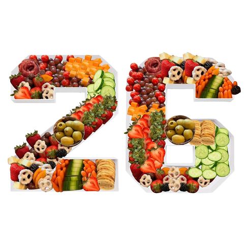 14inch Cardboard Number Fillable Shaped Charcuterie Board Tray Decorative Box Birthday Treat (Number 26) in Saudi Arabia