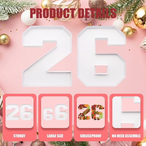 14inch Cardboard Number Fillable Shaped Charcuterie Board Tray Decorative Box Birthday Treat (Number 26) in Saudi Arabia