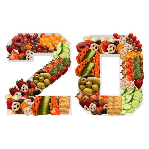 14inch Cardboard Number Fillable Shaped Charcuterie Board Tray Decorative Box Birthday Treat (Number 26) in Saudi Arabia