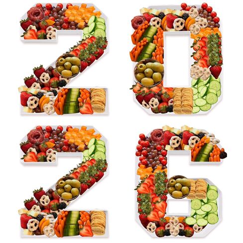 14inch Cardboard Number Fillable Shaped Charcuterie Board Tray Decorative Box Birthday Treat (Number 26) in Saudi Arabia