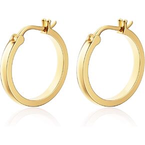 14K Gold Plated Post Lightweight Hoops | 20mm - 30mm -40mm Earring | Gold Plated Hoop Earrings for Women in Saudi Arabia