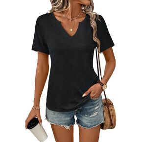 TICTICMIMI Women's V Neck Short Sleeve Tops Summer Casual T Shirts in Saudi Arabia