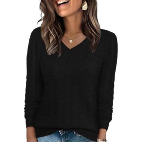 سترات نسائية من Ivicoer برقبة على شكل حرف V وأكمام طويلة، بلوفر علوي مجوف للخارج، أزياء شتوية in Kuwait