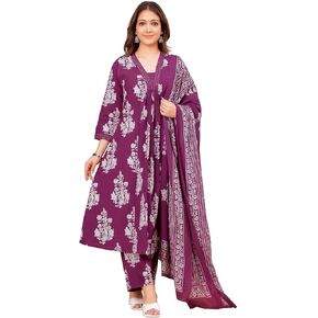 Women's Pure Cotton Floral Printed Straight kurta set in Saudi Arabia