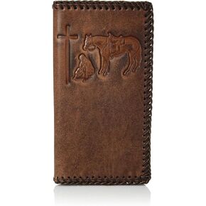 Nocona Belt Co. Unisex-Adult's Nocona Praying Cowboy Embosed Rodeo Wallet, tan in Kuwait