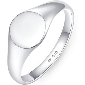Sterling Silver Plain Signet Ring by Amberta in Kuwait
