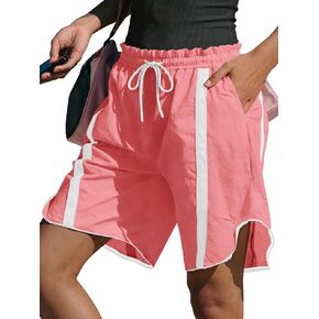Fisoew Womens Baggy Cargo Shorts Casual Wide Leg Knee Length Drawstring Elastic Waist Workout Running Athletic Yoga Shorts in Kuwait