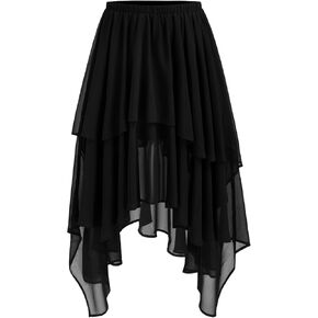 تنورة CIDER - تنانير طويلة للنساء، تنورة طويلة مبطنة بحاشية غير متماثلة وخصر متوسط، تنورة منسوجة مبطنة in Kuwait