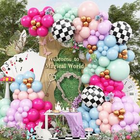 طقم قوس بالون جالون ، 106 حزم أرجوانية أرجوانية وردية اللون الأزرق الأزرق الأزرق اللاتكس مع ذيل حورية البحر البالونات احباط فتوه in Kuwait