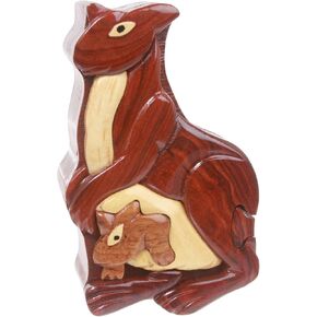 Handcrafted Wooden Kangaroo Shape Secret Jewelry Puzzle Box - Kangaroo in Saudi Arabia