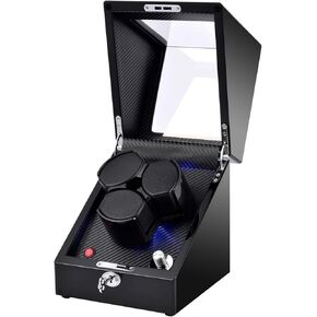 ملفاف الساعة للساعات الأوتوماتيكية، ملفاف الساعة فتحة 3/6 لرولكس، يستخدم دوار الساعة محركًا هادئًا للغاية، 4 إعدادات دوران وإضاءة LED وقفل ميكانيكي، هدية للرجل in Kuwait