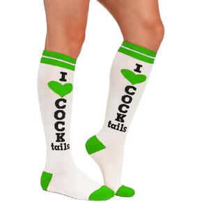 جوارب بأشكال مضحكة للنساء أحب الكوكتيلات جوارب أنبوبية للركبة جوارب الحفلات هدايا لعيد الميلاد تبادل هدايا الفيل الأبيض in Kuwait
