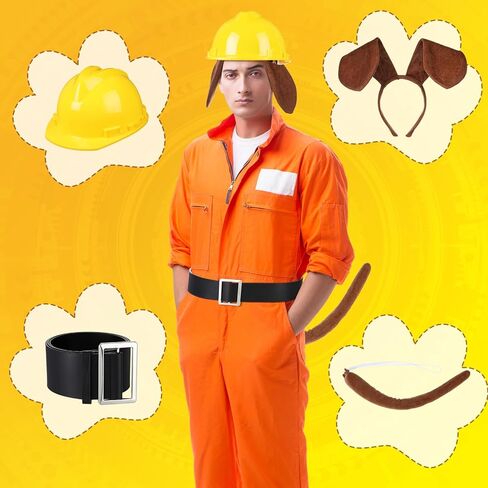 4 Pcs Adult Paw Costume Dog Ear Headband Construction Hard Hat Costume Belt Men Adult Paw Cosplay in Saudi Arabia