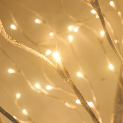 Birch Tree Lights 6+6FT, Set of 2 Prelit Christmas Trees 8 Lighting Effects and Timer, Artificial Trees Warm White Fairy Lights, Twinkling Twig Trees for Xmas Party Wedding Indoor Outdoor in Saudi Arabia