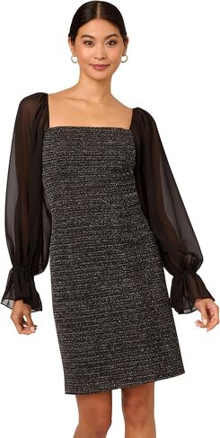 Adrianna Papell Women's Metallic Boucle Combo Dress in Saudi Arabia