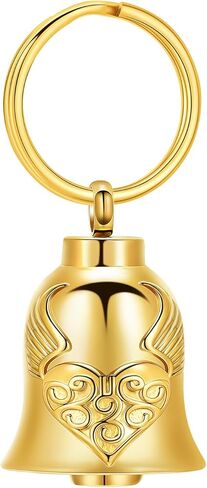 Always in My Heart Cremation Keychain for Ashes Bell Urn Keychain with Angel's Wings Urn Locket Cremation Jewelry in Saudi Arabia