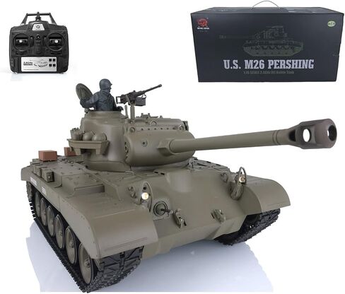 TOUCAN RC HOBBY Henglong 1/16 Scale 7.0 Upgraded M26 Pershing RTR RC Tank 3838 Metal Tracks in Kuwait