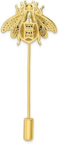24.7mm 925 Sterling Silver Rhodium Plated Gold Tone Black and Clear Cubic Zirconia Bumblebee Pin Brooches and-Pin for Women in Saudi Arabia