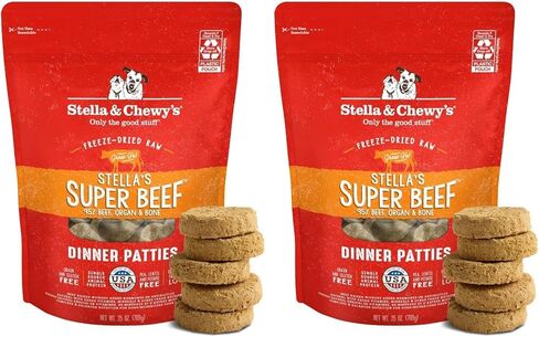Stella & Chewy's Freeze Dried Raw Dinner Patties – Grain Free Dog Food, Protein Rich Stella’s Super Beef Recipe – 5.5 oz Bag in Kuwait