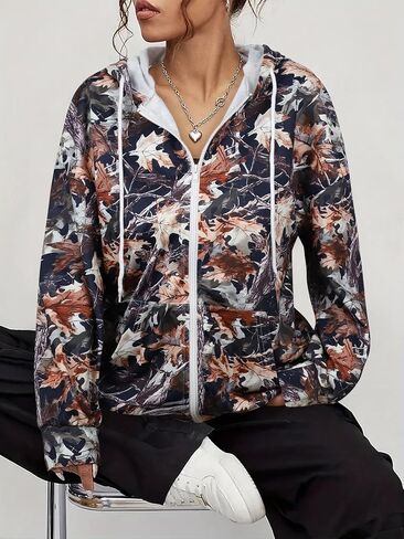 Womens Zip Up Hoodies Sweatshirts with Pocket Fall Fashion Outfits Casual Jackets 2025 Winter Clothes in Saudi Arabia