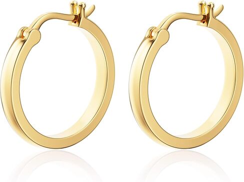 14K Gold Plated Post Lightweight Hoops | 20mm - 30mm -40mm Earring | Gold Plated Hoop Earrings for Women in Saudi Arabia