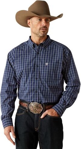 قميص ARIAT Men Pro Series Sawyer كلاسيكي مناسب باللون الأزرق الداكن in Saudi Arabia