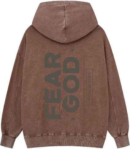 Graphic Hoodies for Men Women Unisex Washed Hoodie Oversized Sweatshirt Fear God in Saudi Arabia