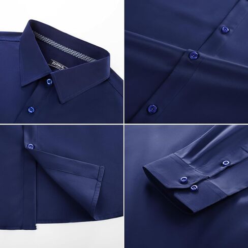 PJ PAUL JONES Men's Slim Fit Dress Shirts Business Casual Long Sleeve Stretch Wrinkle Free Shirt in Saudi Arabia