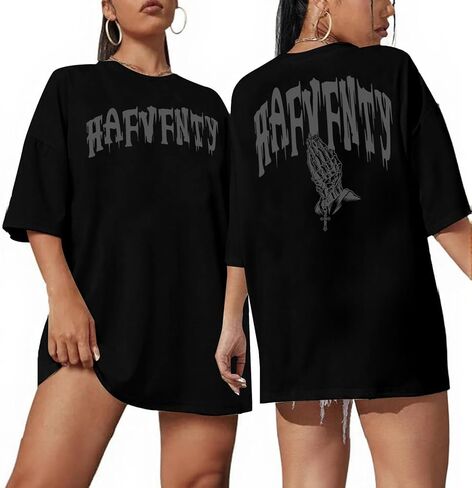 UOUA Women Oversized Graphic T-Shirt Casual Cotton Tees Printed Summer Tops in Saudi Arabia