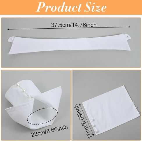 3PCS White Fake Collar and Detachable Sleeves, Detachable Collar with Pearl Buttons, Fake Collar for Women, for Suits, Jackets, Layering, Parties and Company Gatherings in Saudi Arabia