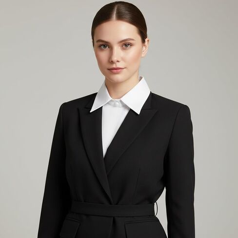 3PCS White Fake Collar and Detachable Sleeves, Detachable Collar with Pearl Buttons, Fake Collar for Women, for Suits, Jackets, Layering, Parties and Company Gatherings in Saudi Arabia