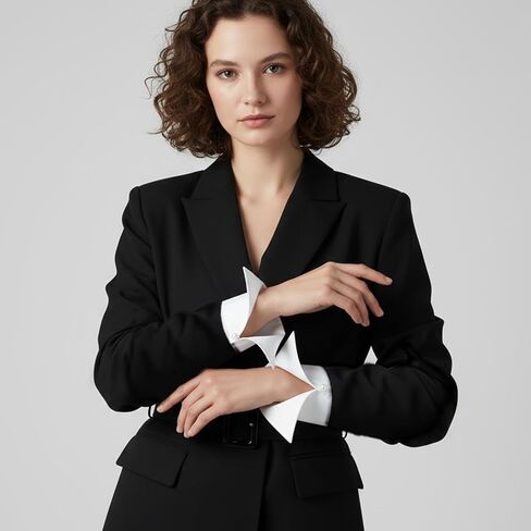 3PCS White Fake Collar and Detachable Sleeves, Detachable Collar with Pearl Buttons, Fake Collar for Women, for Suits, Jackets, Layering, Parties and Company Gatherings in Saudi Arabia