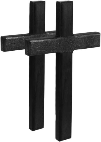 BESPORTBLE Wooden Cross, Wall Hanging Cross Decoration Rustic Wall Mounted Jesus Cross Ornament for Home Christian Weddings Party Meditation Decor (Black) in Saudi Arabia