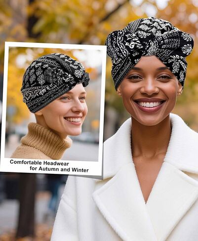 Bohend Winter Turban Beanie Caps Boho Polar Fleece Headwear Sleep Workout Head Wrap for Women Men in Saudi Arabia
