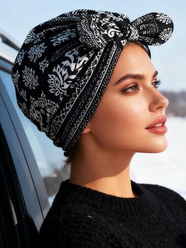 Bohend Winter Turban Beanie Caps Boho Polar Fleece Headwear Sleep Workout Head Wrap for Women Men in Saudi Arabia